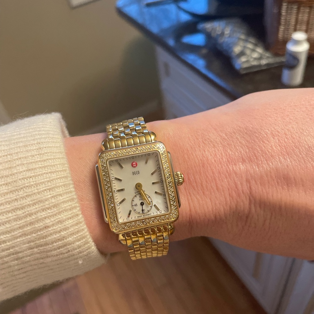 Michele two tone deco mini with diamonds